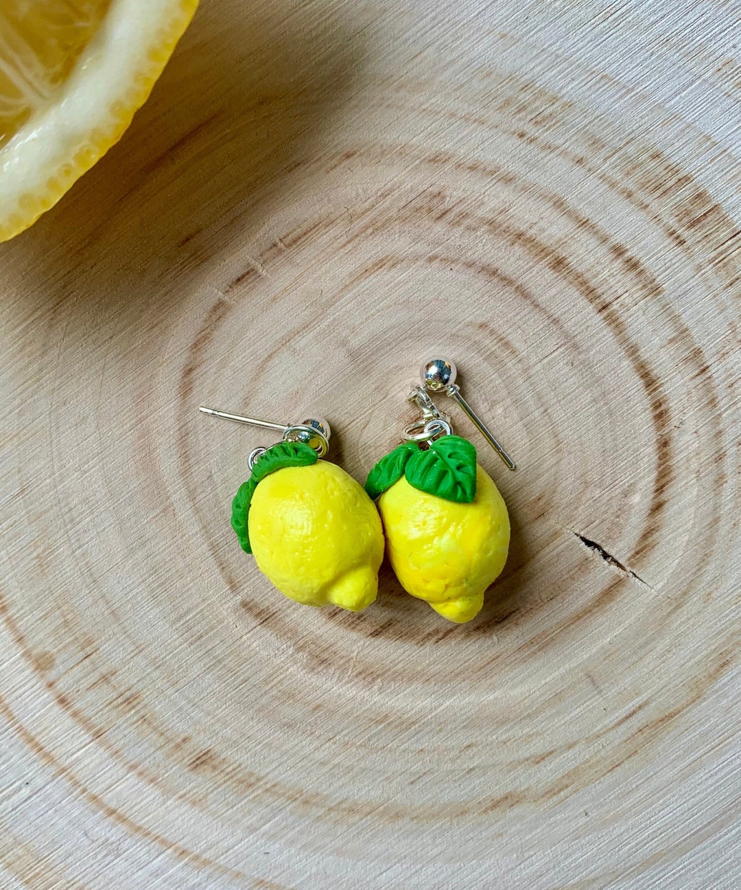 Lemon Earrings Dangle Fruit Jewelry Realistic Fruit Earrings Etsy Canada