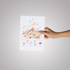 Geschenk zum Muttertag, Hirsch Mama Druck, Ukrainischer shop, Hirsch Mama, Hirsch Baby, A5 Postkarte, Mutter Geschenk