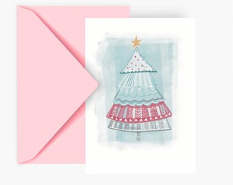 Christmas Tree Card, Holiday Gift,  Fir Tree Printable, PNG, JPG, Printable, Digital File, Christmas Clipart, Instant Download