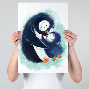 Penguin,fox, panda, artprint, wall decor, boy nursery, girl nursery, neutral wall hanging, instant download, digital artprint, A3, A4, print image 7