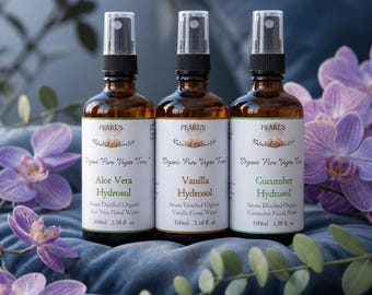 Organic Aloe Vera Hydrosol, Cucumber, Vanilla Bean Floral Water Mist, 100ml