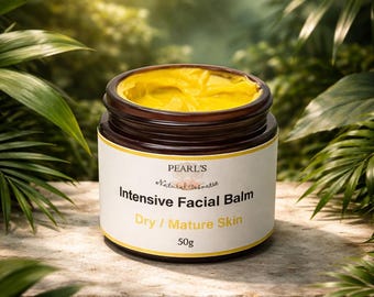 Organic Shea Face Balm: Anti-Aging Butter for Dry Skin, 50g Glass Jar