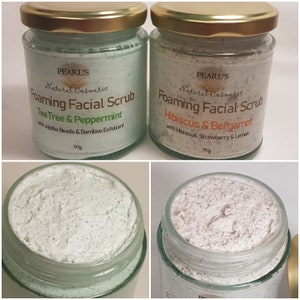 FOAMING FACIAL SCRUB, Whipped Facial Scrub, Whipped Soap, Face Detox, pH Balanced Facial Wash, Gentle Facial Scrub, Vegan, 120g