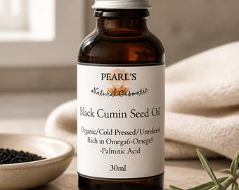BLACK CUMIN SEED Oil, Organic, Vegan, Unrefined, Cold Pressed 30ml