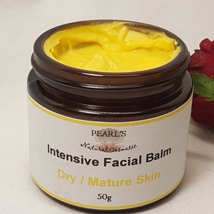 Organic Shea Face Balm: Anti-Aging Butter for Dry Skin, 50g Glass Jar