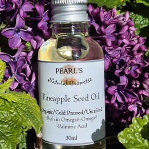 PINEAPPLE SEED OIL, Organic, Vegan, Unrefined, Cold Pressed 30ml