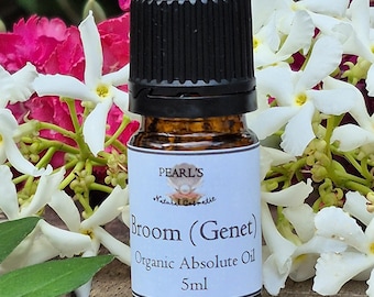 Aceite absoluto de retama orgánico: aroma floral dulce, aromaterapia (5 ml)