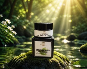 Patchouli & Lotus Solid Perfume, Absolutes, Essential Oils, Vegan, Zero Limonene and Linalool, Artificial Fragrance Free