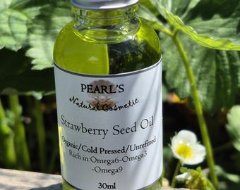 STRAWBERRY SEED OIL, Organic, Vegan, Unrefined, Cold Pressed 30ml