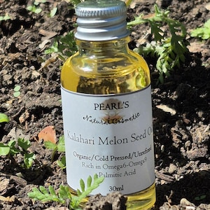 KALAHARI MELON SEED Oil, Organic, Vegan, Unrefined, Cold Pressed 30ml
