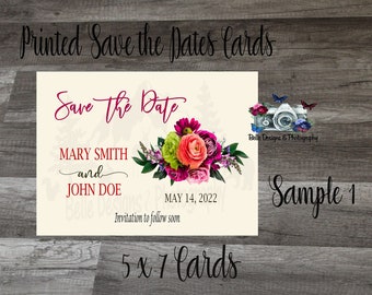 Colorful Save the Date, Flower Invitation, Summer Wedding, Bridal Invitation, Wedding Shower Invitation