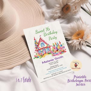 Sweet 16 Birthday Party Invite, Editable Sweet 16 Birthday Invite, Editable Invitation Template, 16th Birthday Party Invite, Printable