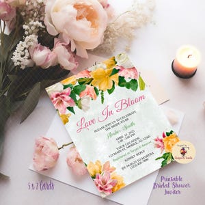 Love In Bloom Bridal Shower Invite, Spring Bridal Shower Invite, Floral Bridal Shower, Printable Invitation