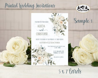 Winter Wedding Invitation, Floral Wedding Invitations, Christmas Wedding Invite, Floral Invitations, Wedding Invitations