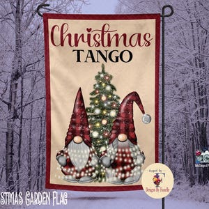 Christmas Tango Garden Flag, Christmas Garden Flag Sublimation, Garden Flag Sublimation, Winter Garden Flag