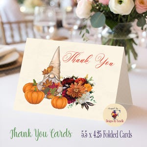 Pumpkins Thank You Card, Bridal Shower Thank You Card, Wedding Thank You, Shower Thank You, Birthday Thank You