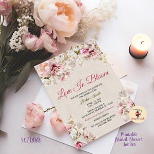 Love In Bloom Bridal Shower Invite, Spring Bridal Shower Invite, Floral Bridal Shower, Printable Invitation
