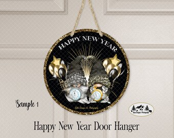 Happy New Year Door Hanger, Sublimation Door Hanger, New Year Sublimation, PNG File, Digital Download