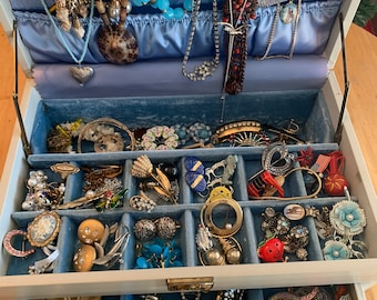 Lote De Joyería, Bisutería, Pendientes Vintage, Joyero