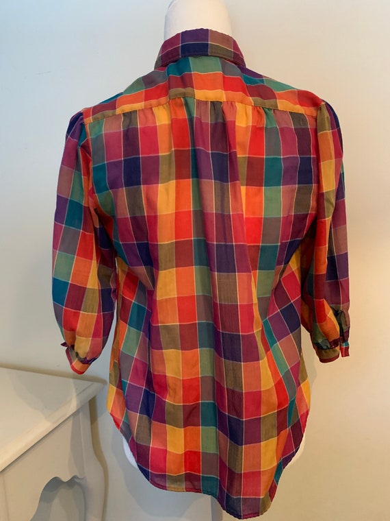 Blouse, Vintage Clothing, Shirt, Checkered - image 3