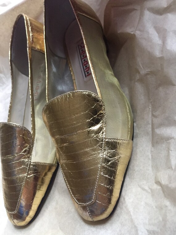 Gold Shoes, Dress Shoes, Gold Loafers, Gold Slides