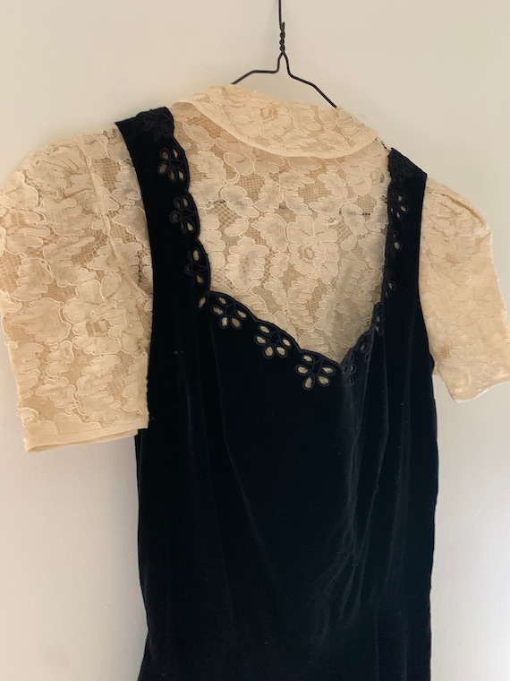 Vintage black velvet dress- - Gem