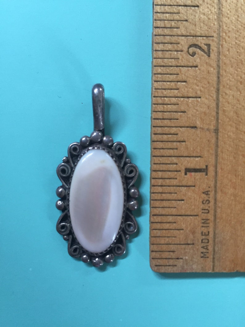 Earrings Ring Sterling Silver Mother of Pearl Pendant