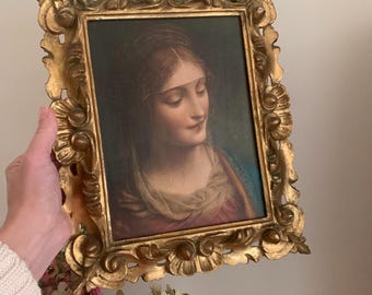 Art, vintage decor, gold frame