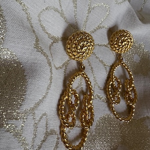 Park Lane, Gold, Chunky Earrings, Vintage Jewelry
