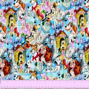 Disney Dog Boy Fabric Jersey Knit Cotton Spandex Cotton Jersey Knit CPSIA Certified Print Knit Disney Puppy Dog Fabric