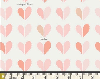 Felices para siempre en tejido de punto Jersey Tejer Algodón Spandex Pink Hearts Tela Día de San Valentín Corazones Algodón Punto