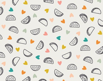 Taco Love Light AGF PREMIUM COTTON Tacos Southwest Fabric Art Gallery Fabrics 100% Premium Cotton Quilting Fabric Day Trip Heart Mask Fabric