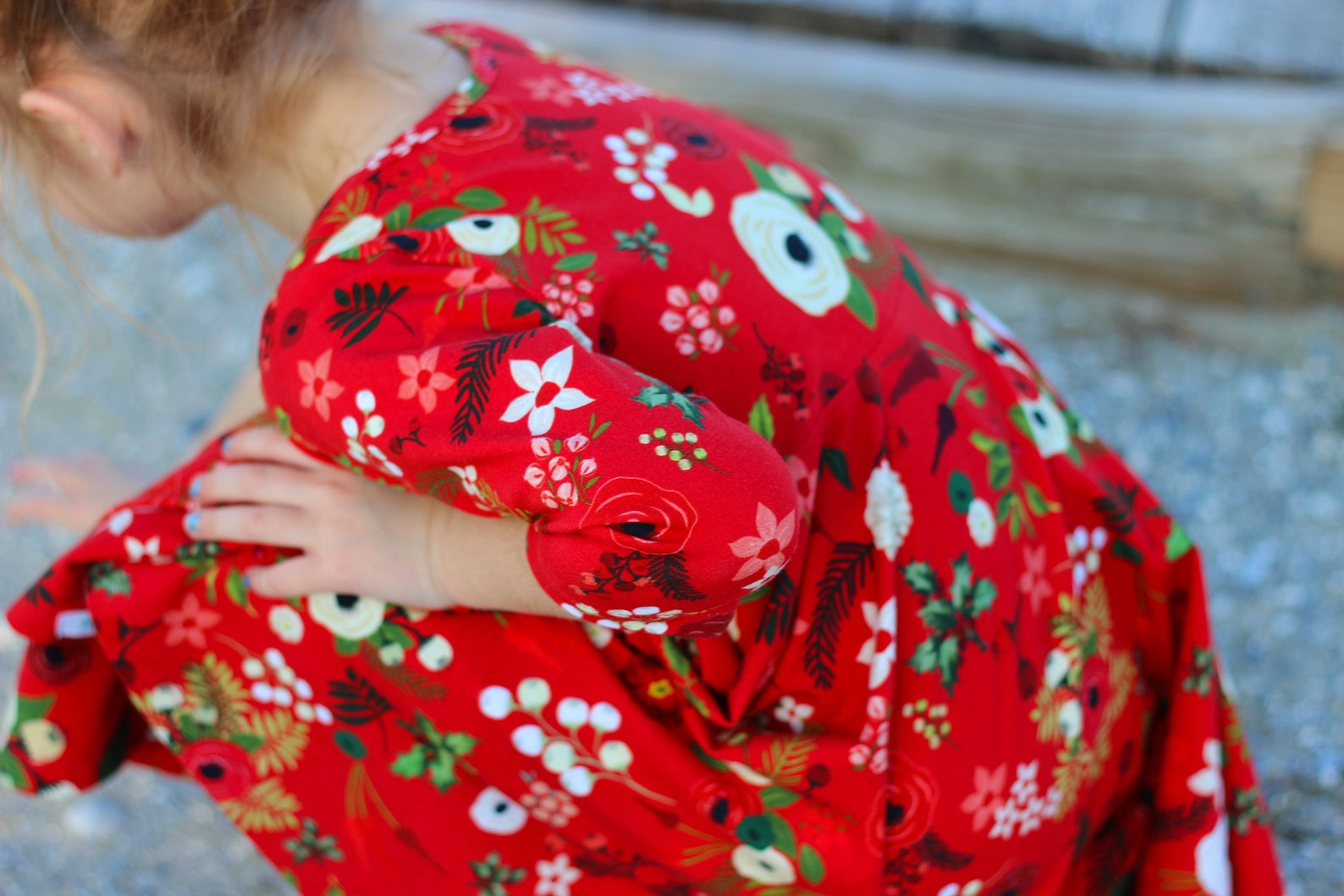 Christmas Jersey Knit Floral Christmas Winter Berries Cotton Etsy