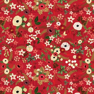 Christmas Jersey Knit Floral Christmas Winter Berries Cotton Spandex Knit Fabric Red Floral Custom Knit CPSIA Certified