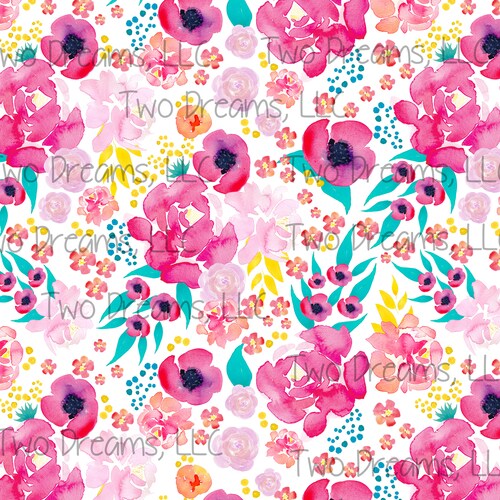 Vibrant Summer Watercolor Floral Jersey Knit Cotton Spandex Etsy