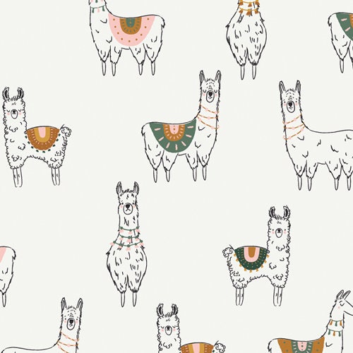 Born to Roam AGF PREMIUM COTTON Llama Art Gallery Fabrics 100% Premium Cotton Quilting Boy Mask Fabric Pacha Southwest Cactus Unisex Llamas