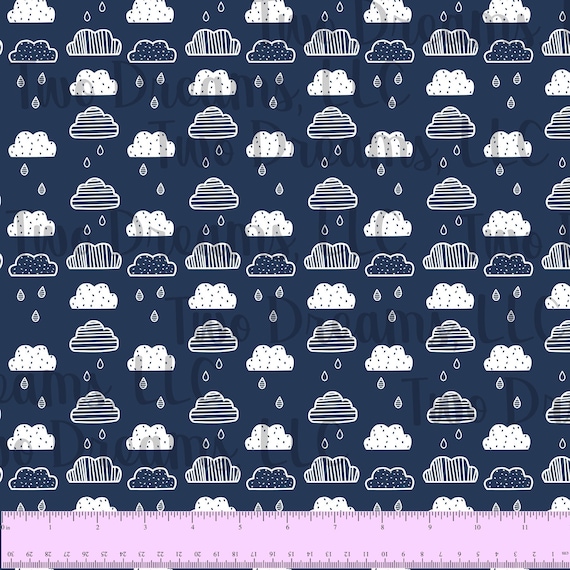 Blue Clouds Jersey Knit Cotton Spandex Cotton Knit CPSIA Certified Spring Summer Boy Baby Print Knit Rain Cloud Fabric Etsy