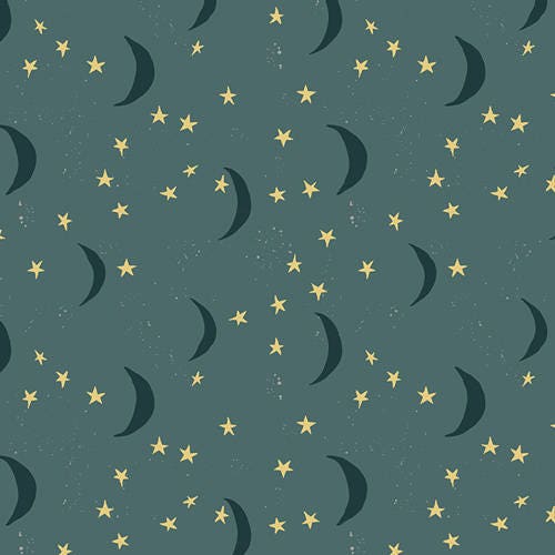 Keeping Watch Dim in Knit AGF KNIT Moons Stars Fabric Cotton Fabric J…