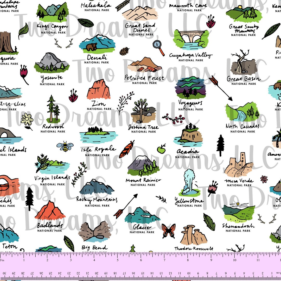American National Parks KNIT Glacier Yellowstone Yosemite Rainier