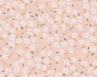 Season Waltz AGF KNIT Floral Fabric Cotton Fabric Jersey Knit Light Pink Plum Floral Fabric Art Gallery Fabric Art Gallery Stretch Fabric