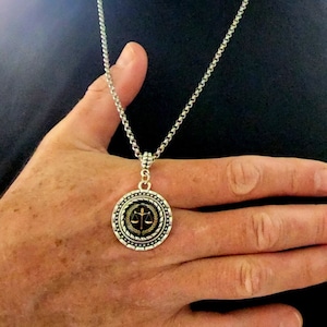 Men&#39;s Law Lawyer scales of justice necklace, Criminal Justice Pendant Necklace for Lawyer Attorney Paralegal Gifts Him