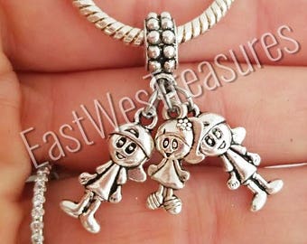 Charm of Children Grandchildren Kids, Boy Girl Charm, Charm for Pandora, Bracelet Necklace Keychain with 1 2 3 4 5 6 7 8 kids Grandkids