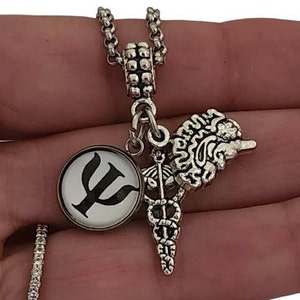 Psi Psychology Psychiatry Charm Bracelet Necklace Keychain Gift for Psychiatrist Psychologist Men Women