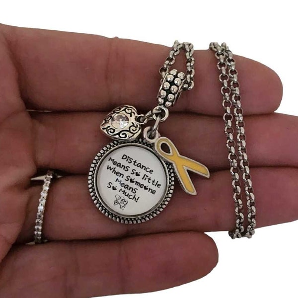 Yellow Ribbon Gift, Charm Bracelet Necklace Keychain, For Pandora, Gift for Army Airforce Navy, Mom wife friend