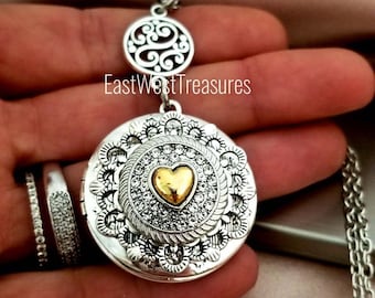 Heart Photo Locket Necklace, Personalized Locket with Picture Photo, custom Locket, Charm Necklace with Picture