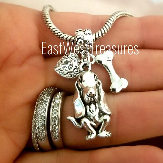 Basset Blood Hound Dog Charm Bracelet Necklace Keychain Jewelry