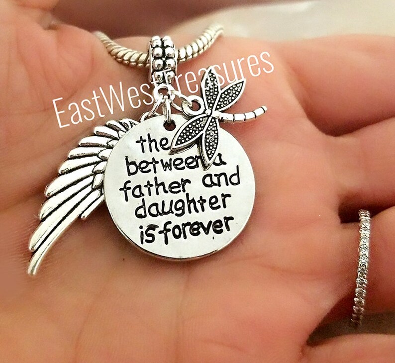 Dad Remembrance Gift for Daughter Dad Memorial Charm Bracelet Necklace Keychain Sympathy Condolence Jewelry Loss of Dad Father Gift