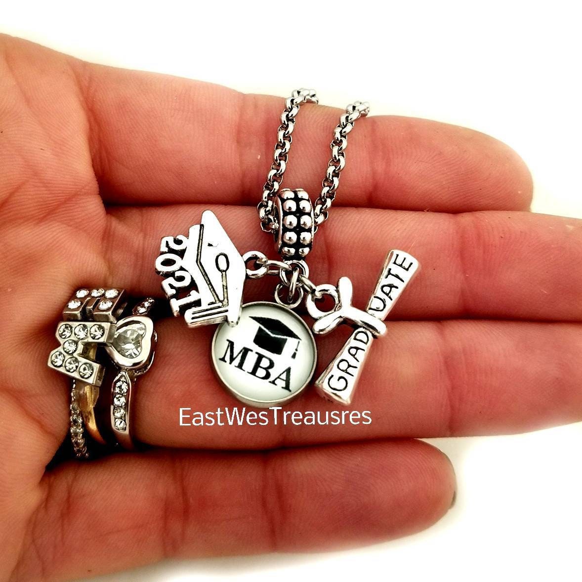 MBA Degree Charm Pendant Masters degree Graduation Jewelry Etsy
