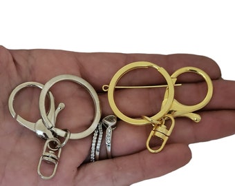 Keychain Ring and large lobster Clasp, for DIY Jewelry making, DIY Keychain,  Bag Pack Purse Clip On Charm Making