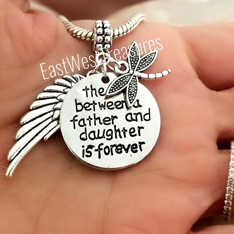 Dad Remembrance Gift for Daughter Dad Memorial Charm Bracelet Necklace Keychain Sympathy Condolence Jewelry Loss of Dad Father Gift